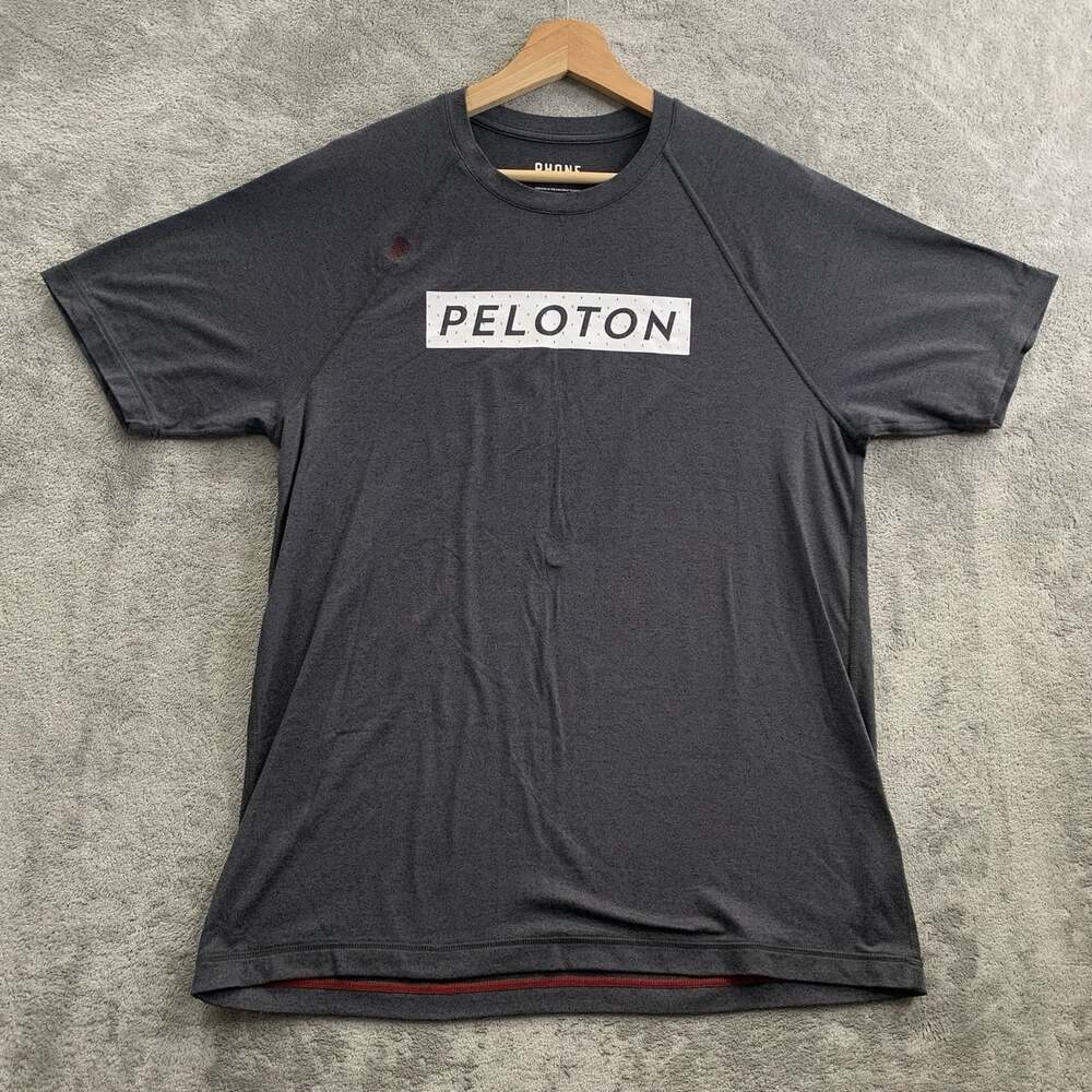 Rhone Reign Shirt Mens Medium Short Sleeve Crewneck Peleton Gray Workout Gym